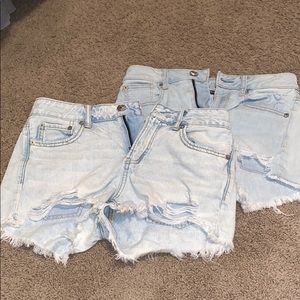 Bundle of light wash jean shorts